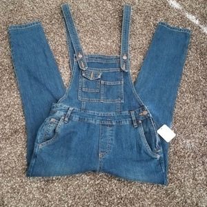 Free People Blue Denim Overalls